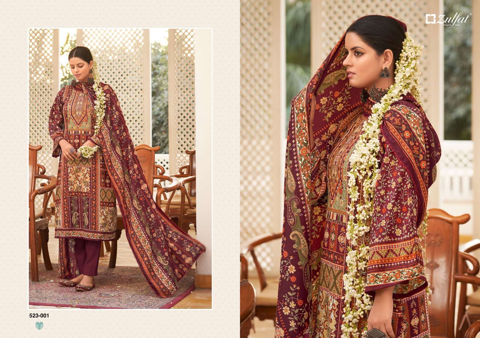 Zulfat Wahida Wool Pashmina Winter Dress Material Wholesale market in india