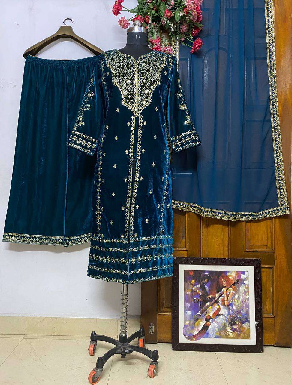 1151 Colors Heavy Velvet Sequence Embroidery Salwar Suits wholesale prices