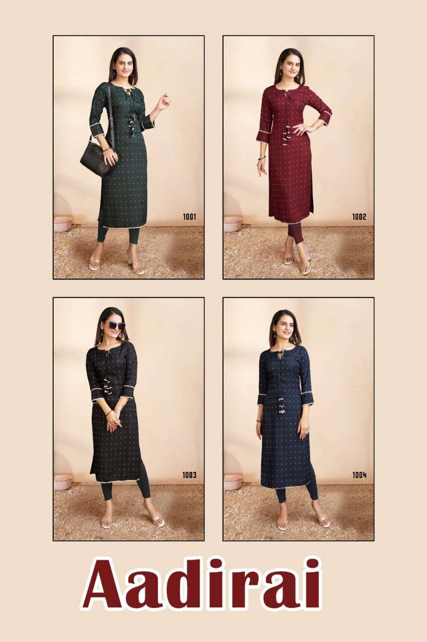 AADIRAI Viscose Rayon Kurti Kapda Thread
