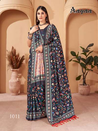 Aayaa Pashmina Vol 2 Winter Wear Saree Gujarati saree supplier