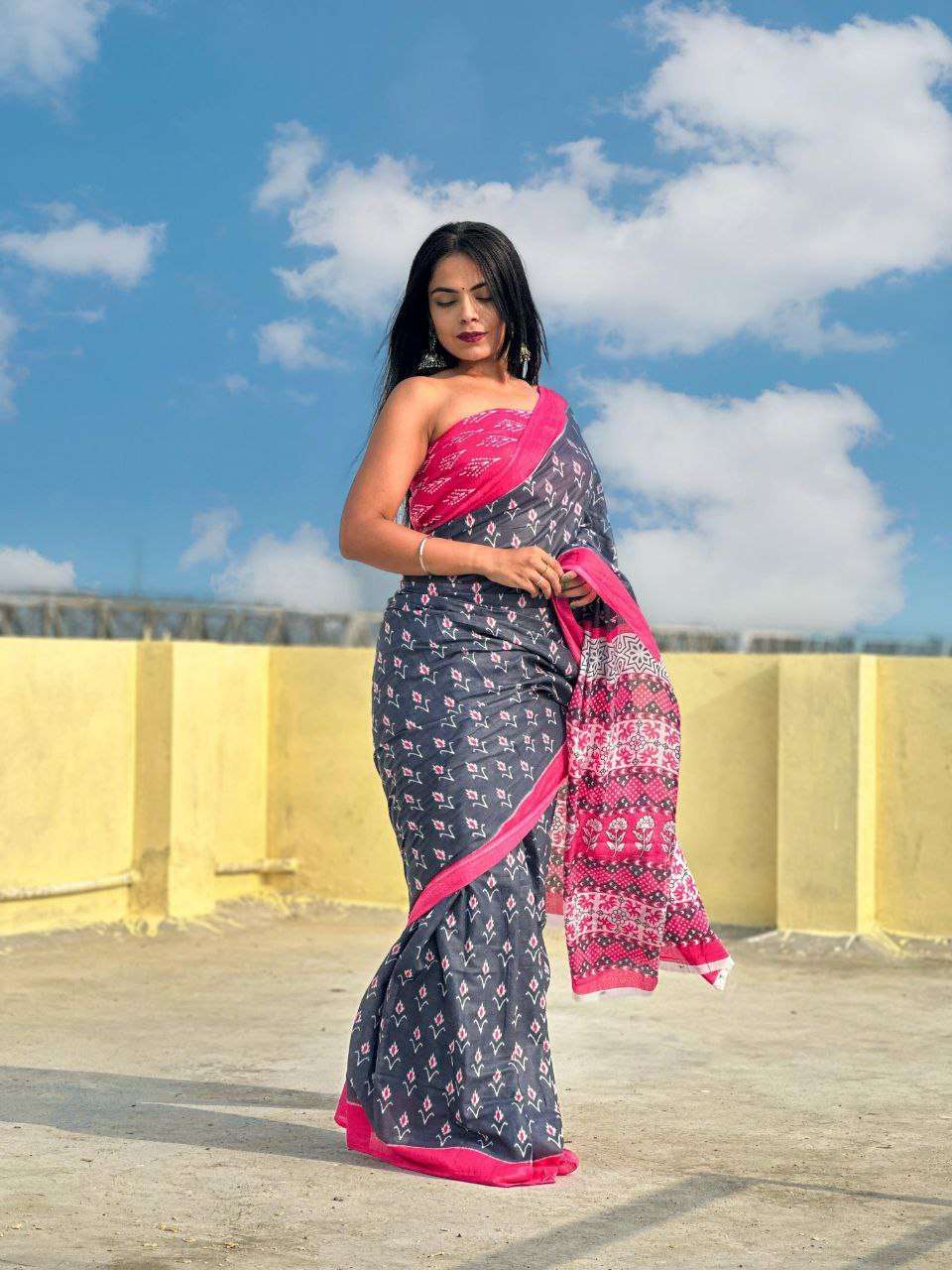 Ap 07 Printed Soft Cotton Jaipur Saree Bulk Saree