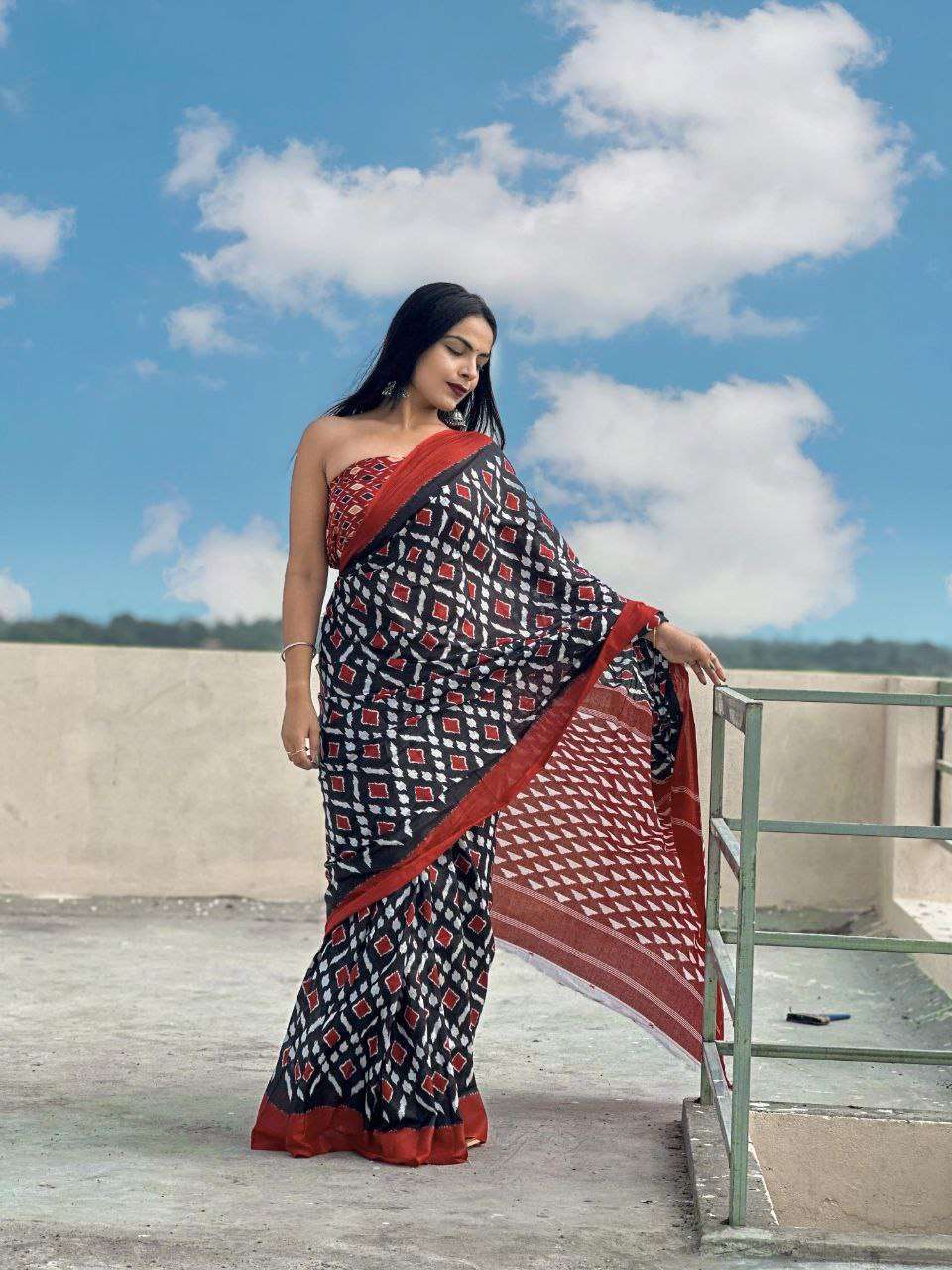 Ap 07 Printed Soft Cotton Jaipur Saree Bulk Saree