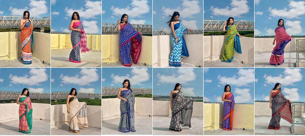 Ap 07 Printed Soft Cotton Jaipur Saree Bulk Saree