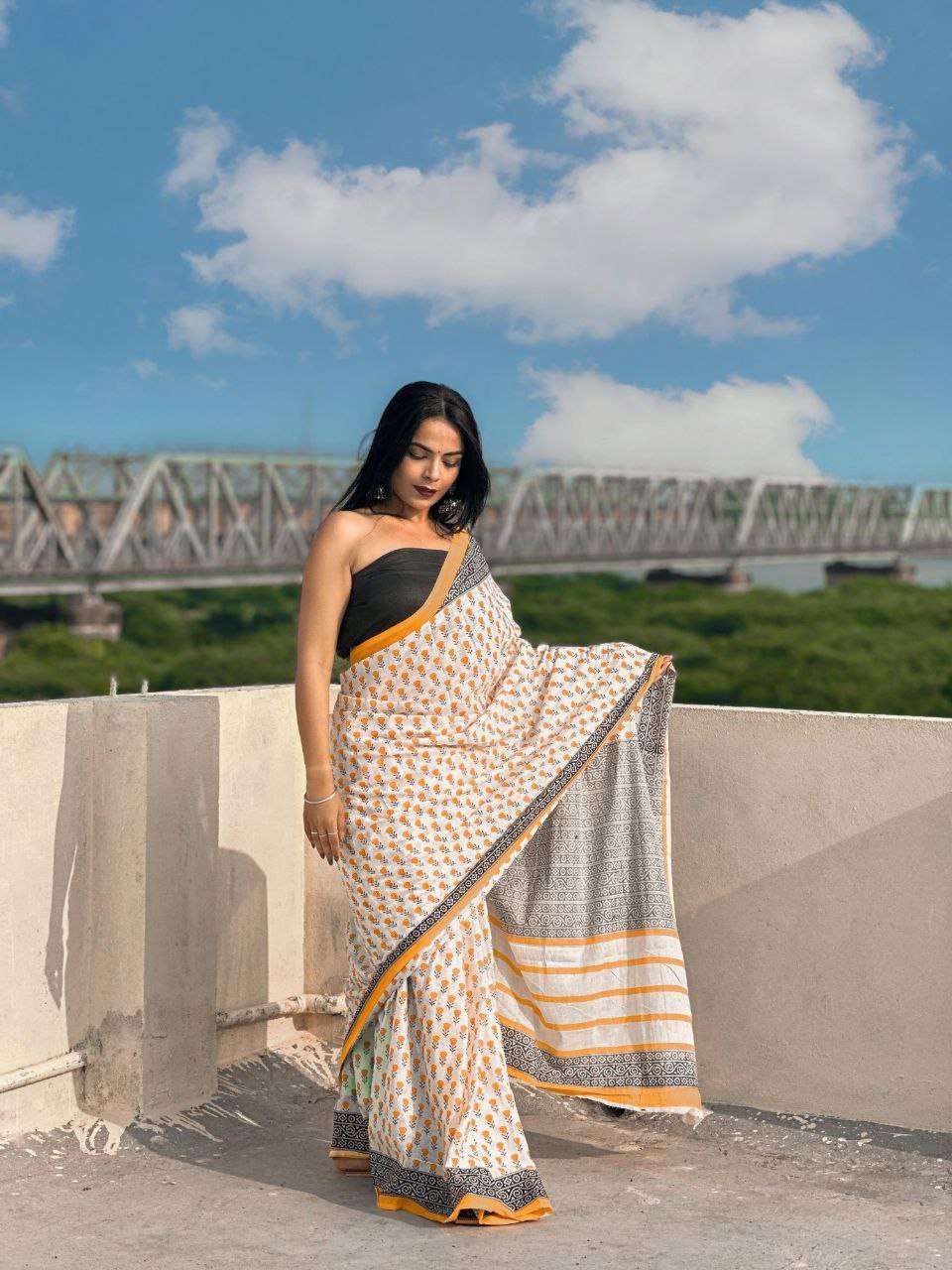 Ap 07 Printed Soft Cotton Jaipur Saree Bulk Saree