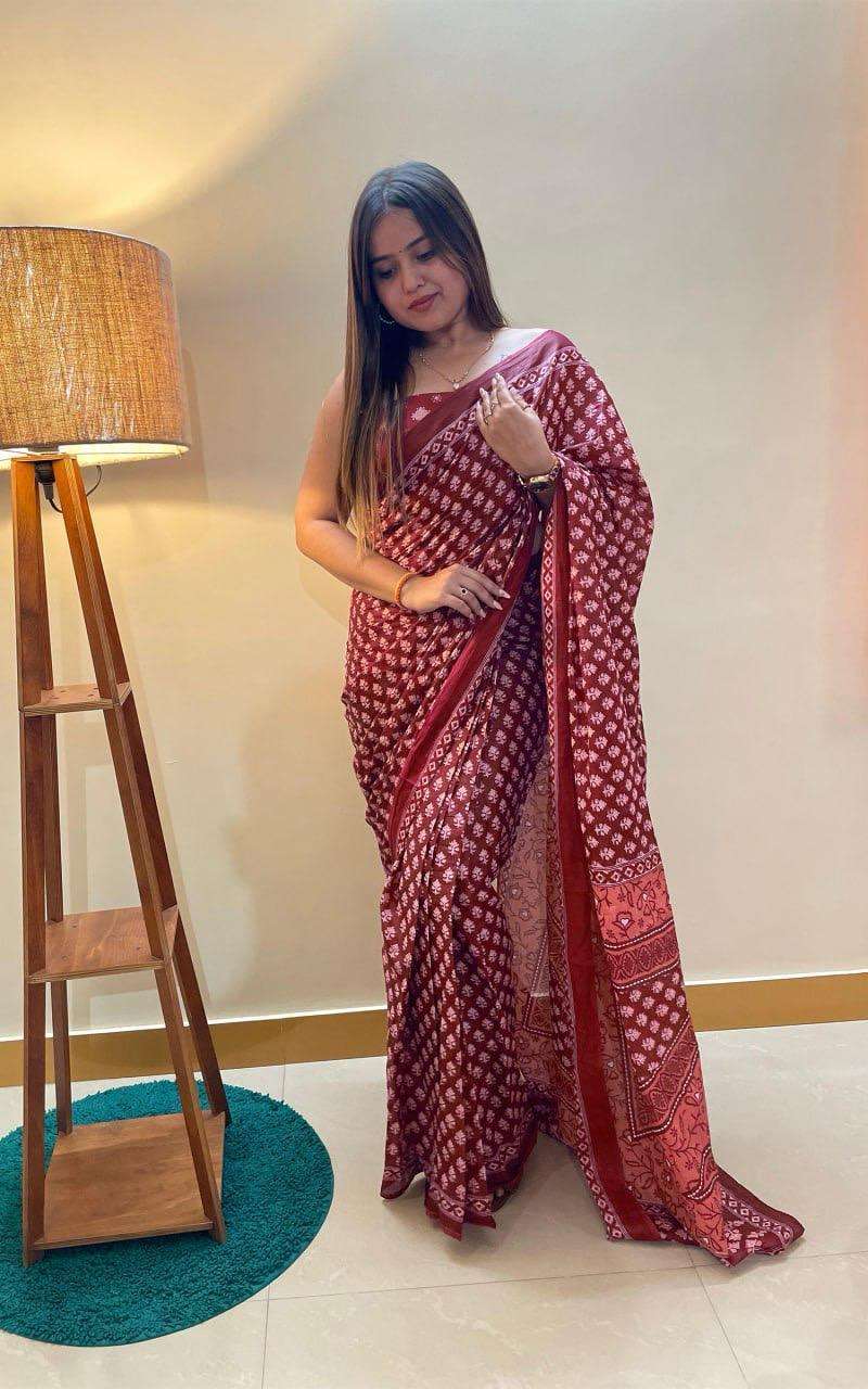 Ap 10 Jaipur Printed Soft Cotton Saree Printed Saree