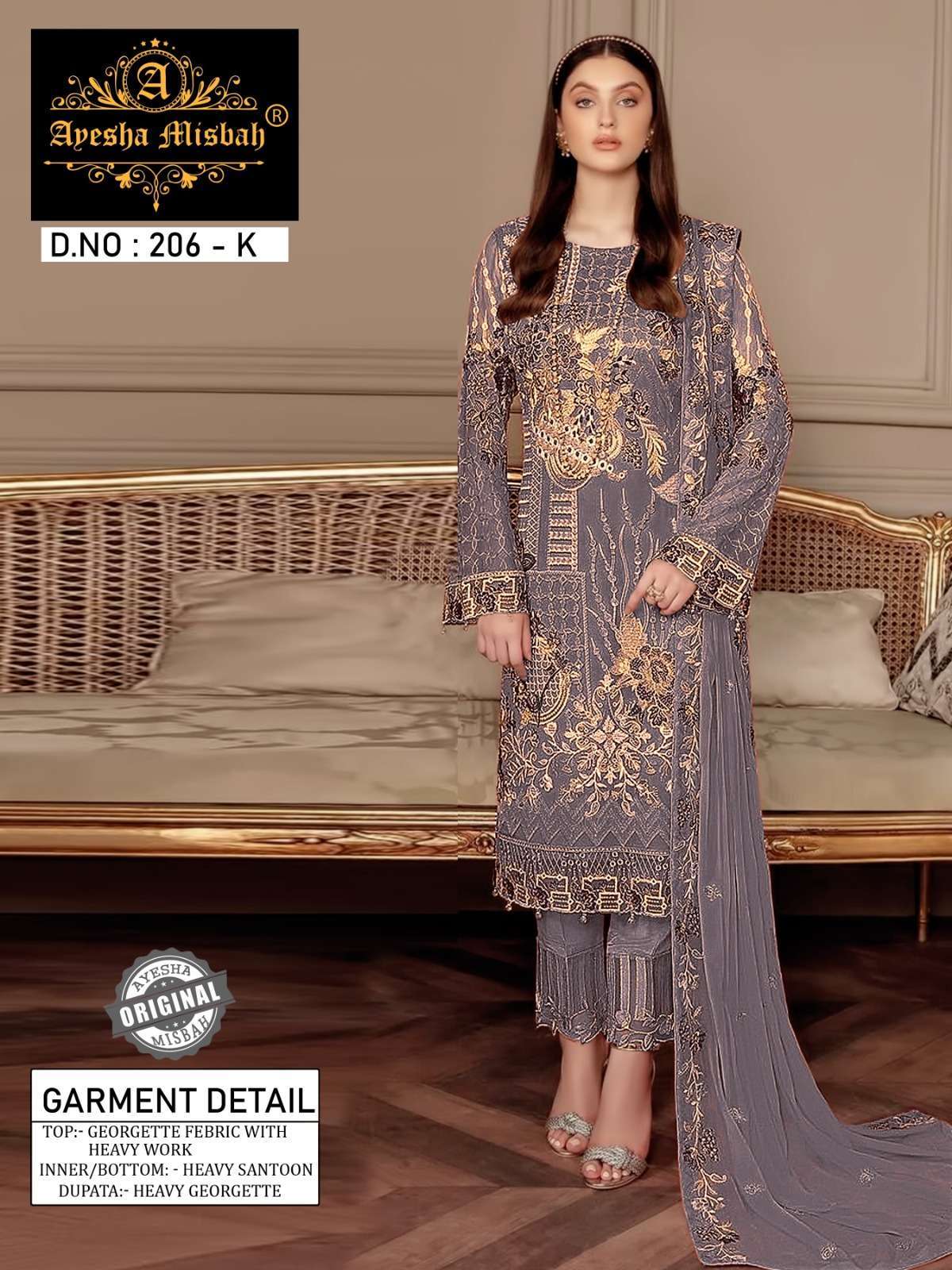 Ayesha Misbah 206 Pakistani Suit Wholesale Party Wear Salwar Suits