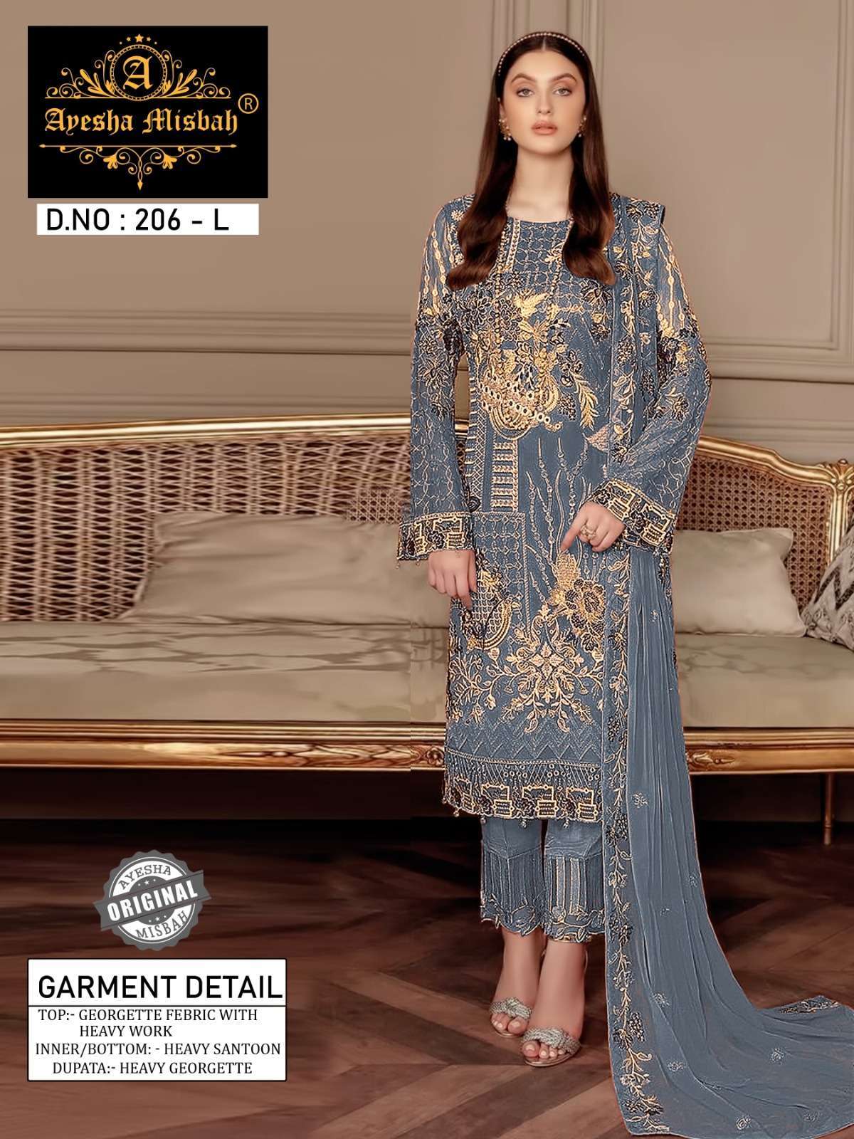 Ayesha Misbah 206 Pakistani Suit Wholesale Party Wear Salwar Suits
