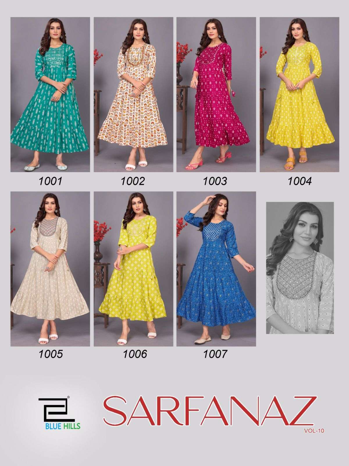 Blue Hills Sarfanaz Vol 10 Anarkali Kurti Bollywood Style Printed Kurtis