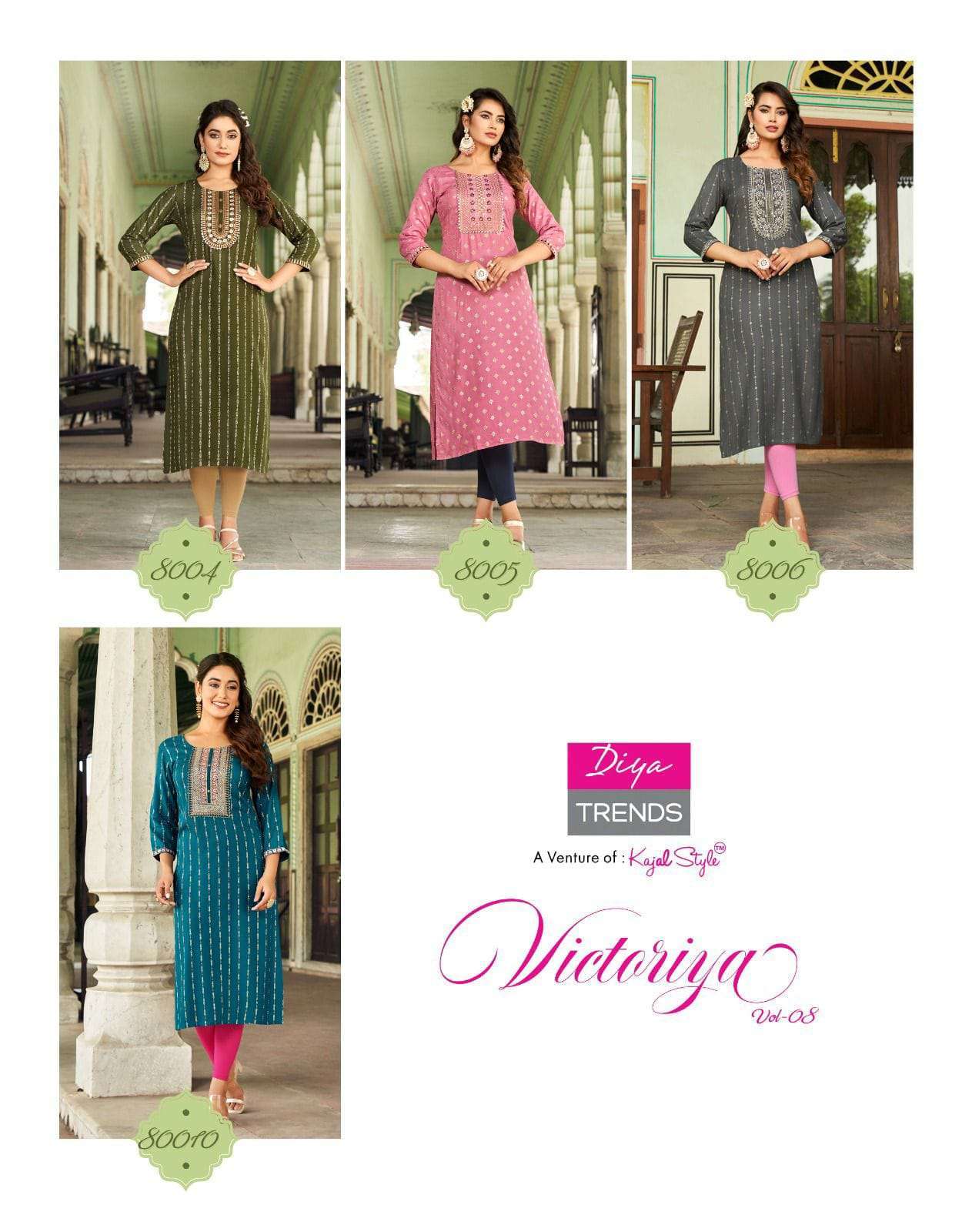 DIYA TRENDS  VICTORIA VOL-8 Kurti  Ahmedabad Kurti markets