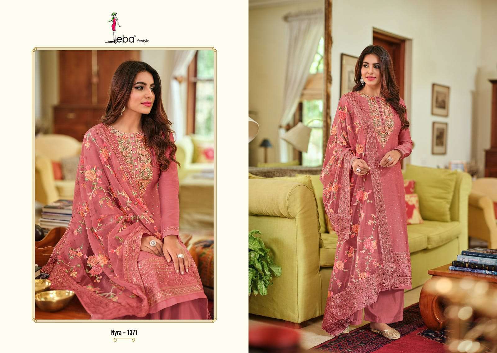 Eba Nyra Vol 3 Silk Embroidery Salwar Kameez Party Wear Salwar Kameez Surat Kapda Thread 
