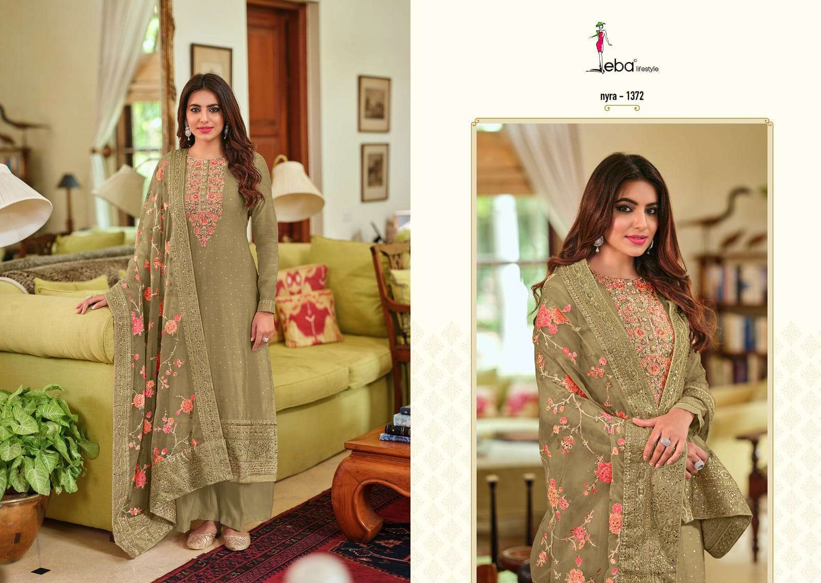Eba Nyra Vol 3 Silk Embroidery Salwar Kameez Party Wear Salwar Kameez Surat Kapda Thread 