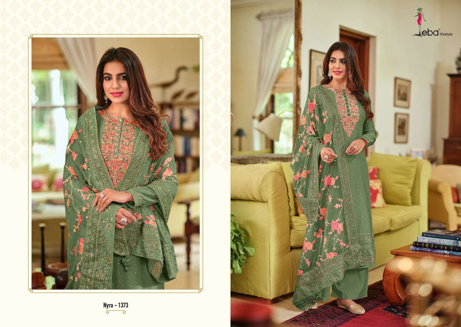 Eba Nyra Vol 3 Silk Embroidery Salwar Kameez Party Wear Salwar Kameez Surat Kapda Thread 