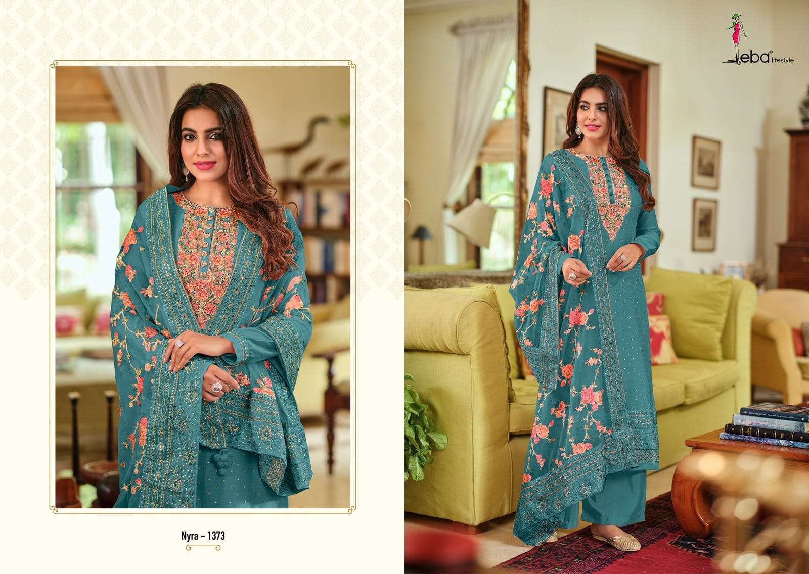 Eba Nyra Vol 3 Silk Embroidery Salwar Kameez Party Wear Salwar Kameez Surat Kapda Thread 
