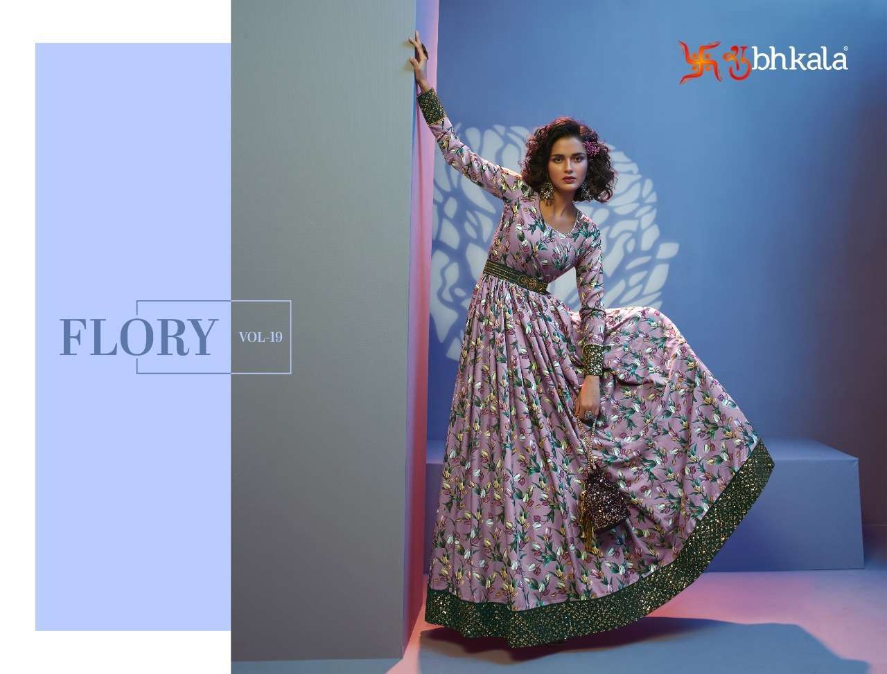 FLORY VOL. 19 Printed Long Anarkali Gown Kurti Ladies Kurti Designs Wholesale India