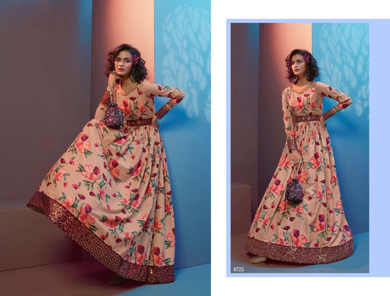 vastra georgette digital print readymade anarkali kurti collection Catalog