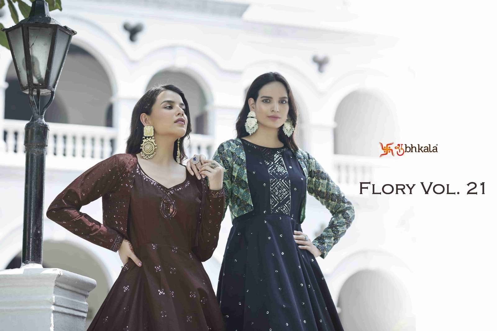 FLORY VOL. 21 Sequince Embroidered Work Anarkali Gown Kurti wholesale dealer in India