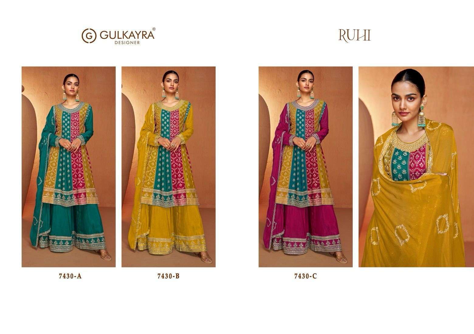 Gulkayra Designer Ruhi Real Chinnon Designer Salwar Suit Wholesale Salwar Suits India