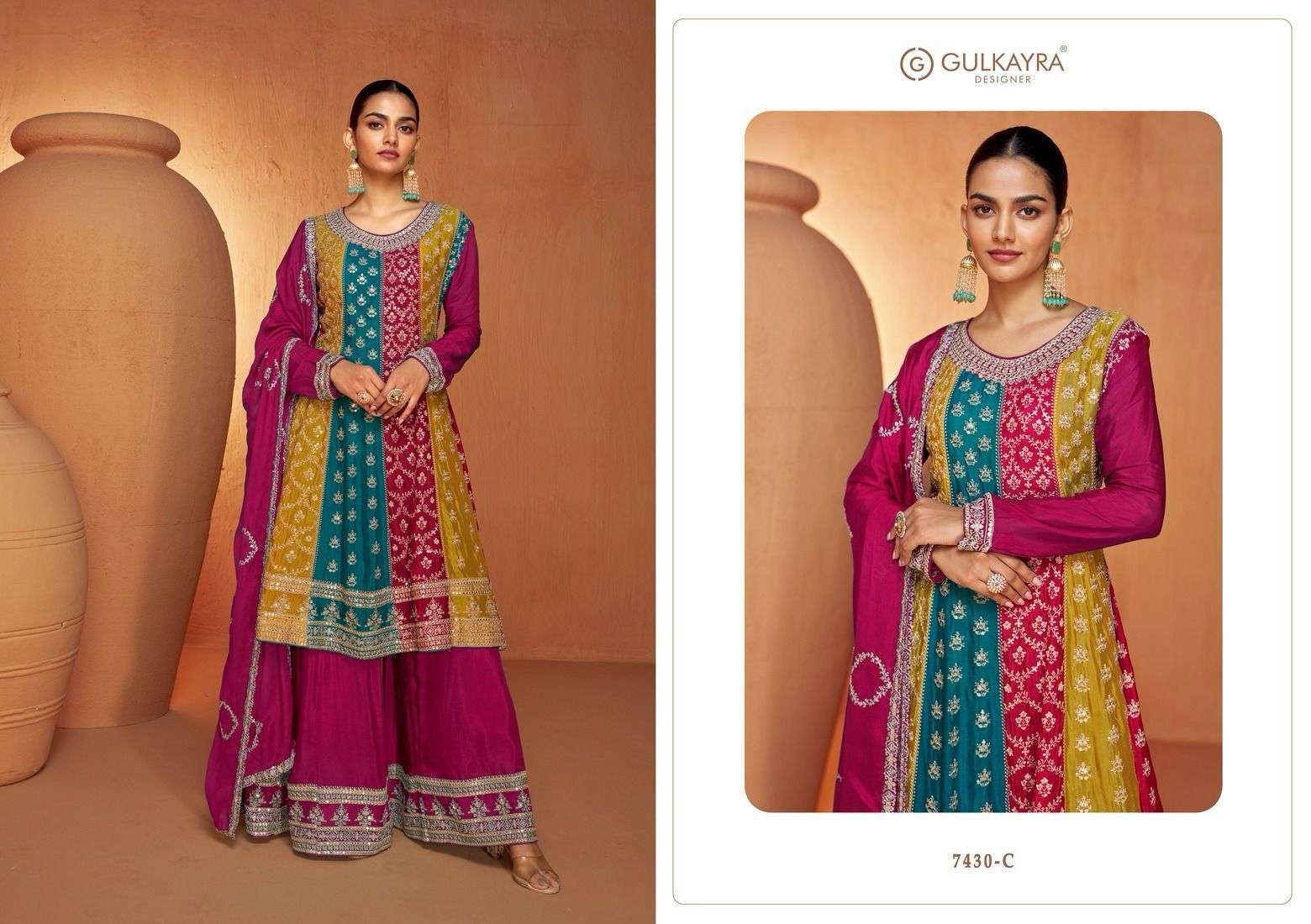 Gulkayra Designer Ruhi Real Chinnon Designer Salwar Suit Wholesale Salwar Suits India
