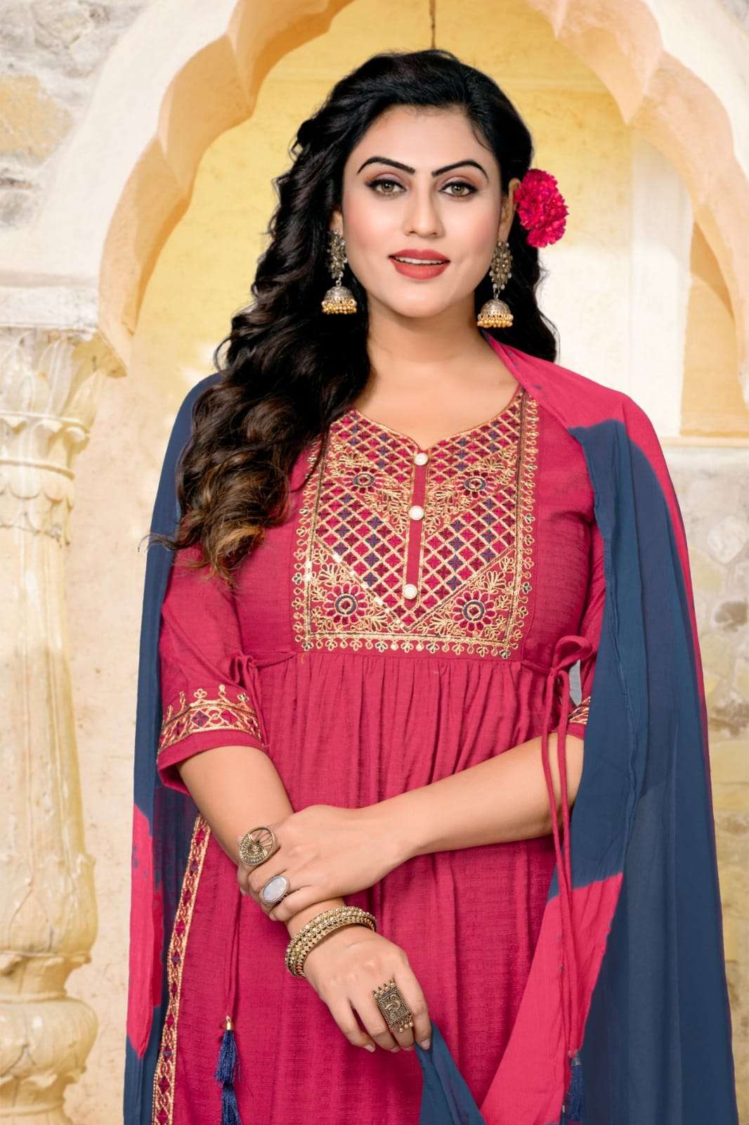 HIRWA Sakhi Kurti Kapda Thread