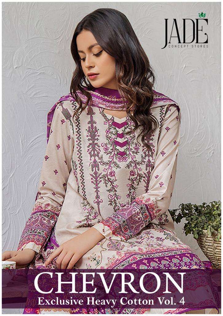 Jade Chevron Vol 4 Exclusive Heavy Cotton Dress Material Kapda Thread