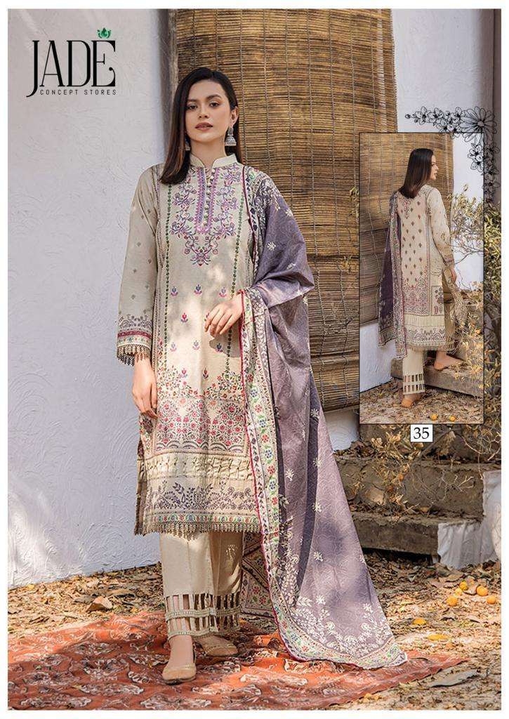 Jade Chevron Vol 4 Exclusive Heavy Cotton Dress Material Kapda Thread