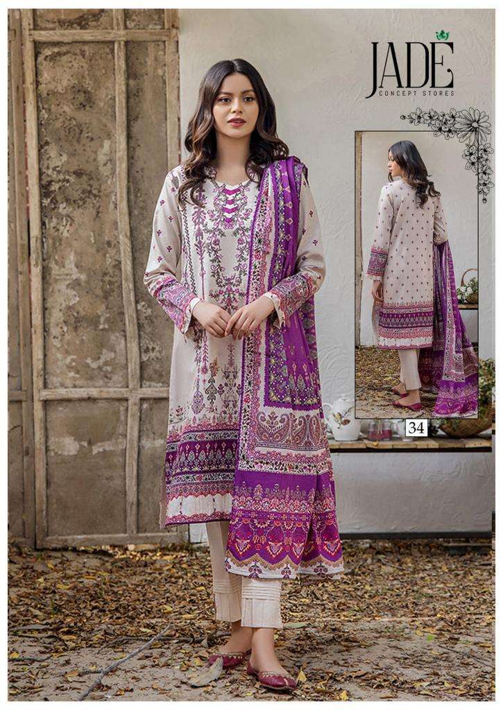 Jade Chevron Vol 4 Exclusive Heavy Cotton Dress Material Kapda Thread
