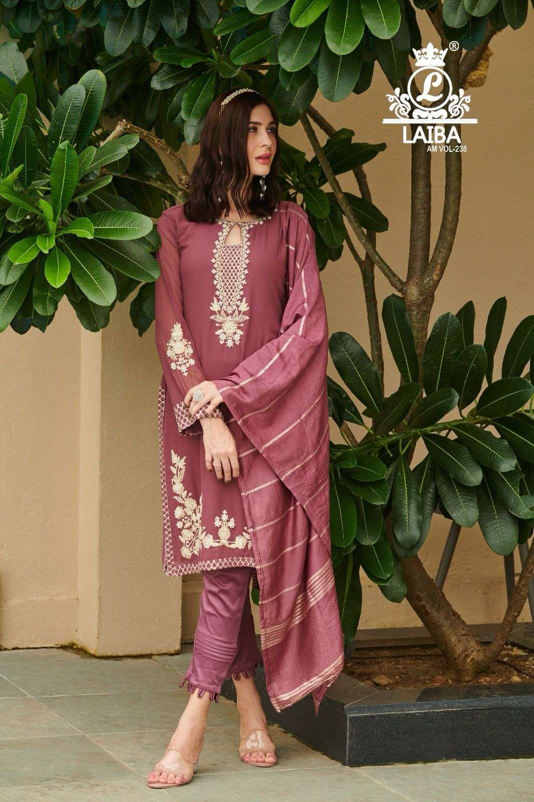 Laiba Am Vol 238 Pure Georgette Designer Pakistani Suits Embroidered Salwar Kameez Surat