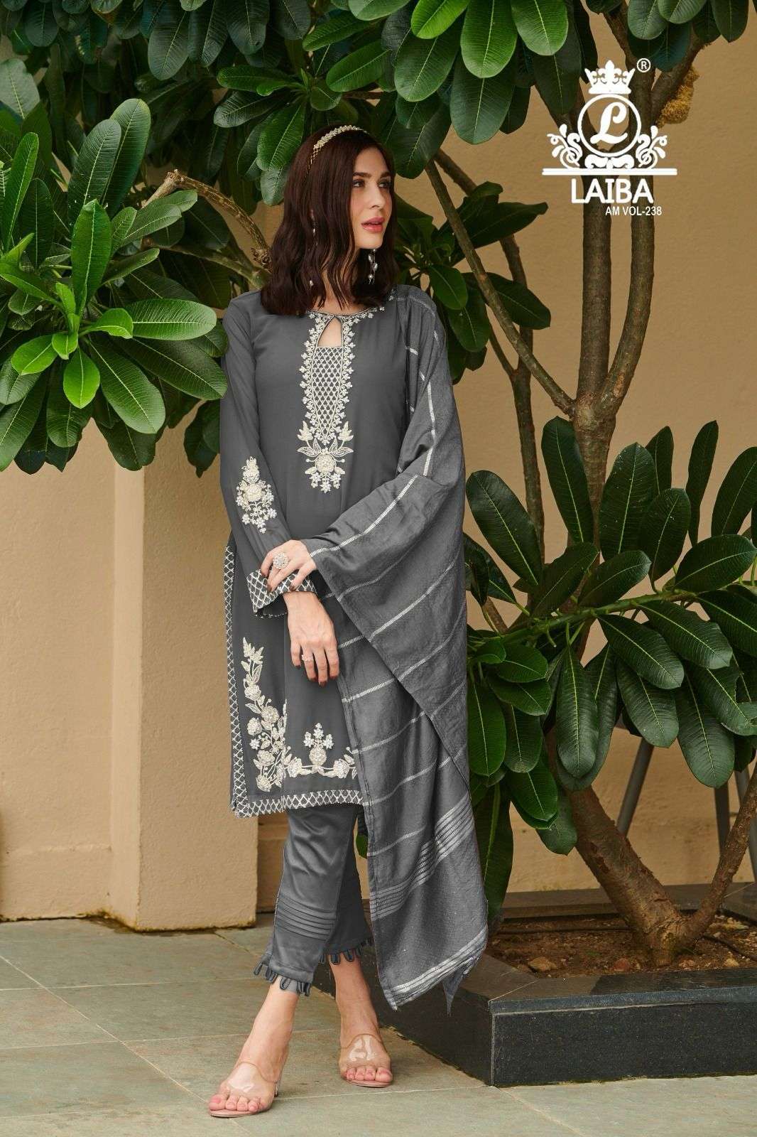 Laiba Am Vol 238 Pure Georgette Designer Pakistani Suits Embroidered Salwar Kameez Surat