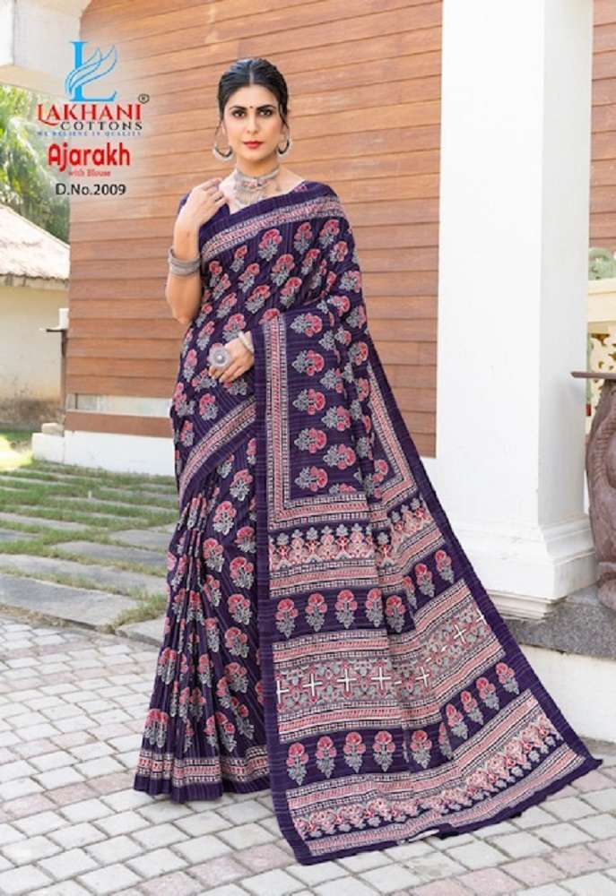 Lakhani Ajarakh Vol-2 – Cotton Saree Wholesale Saree Manufacturers Surat