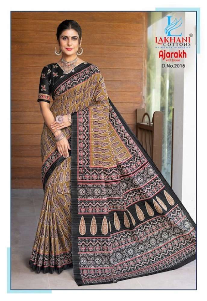 Lakhani Ajarakh Vol-2 – Cotton Saree Wholesale Saree Manufacturers Surat
