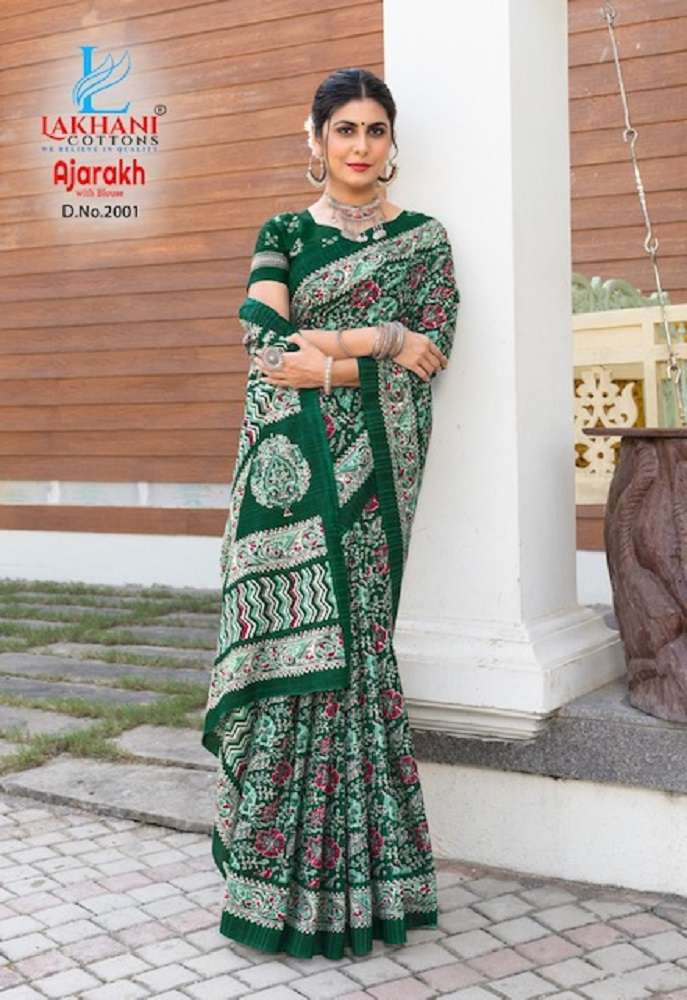Lakhani Ajarakh Vol-2 – Cotton Saree Wholesale Saree Manufacturers Surat