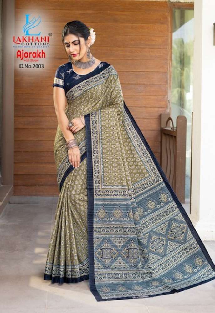Lakhani Ajarakh Vol-2 – Cotton Saree Wholesale Saree Manufacturers Surat