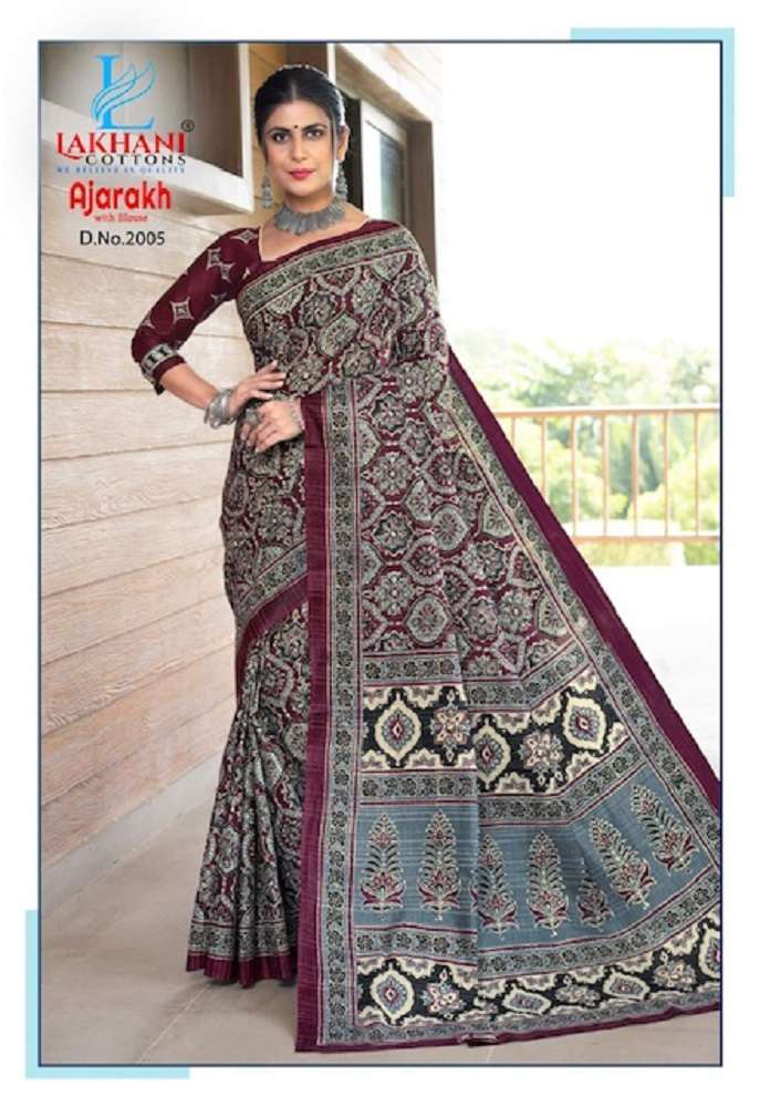 Lakhani Ajarakh Vol-2 – Cotton Saree Wholesale Saree Manufacturers Surat
