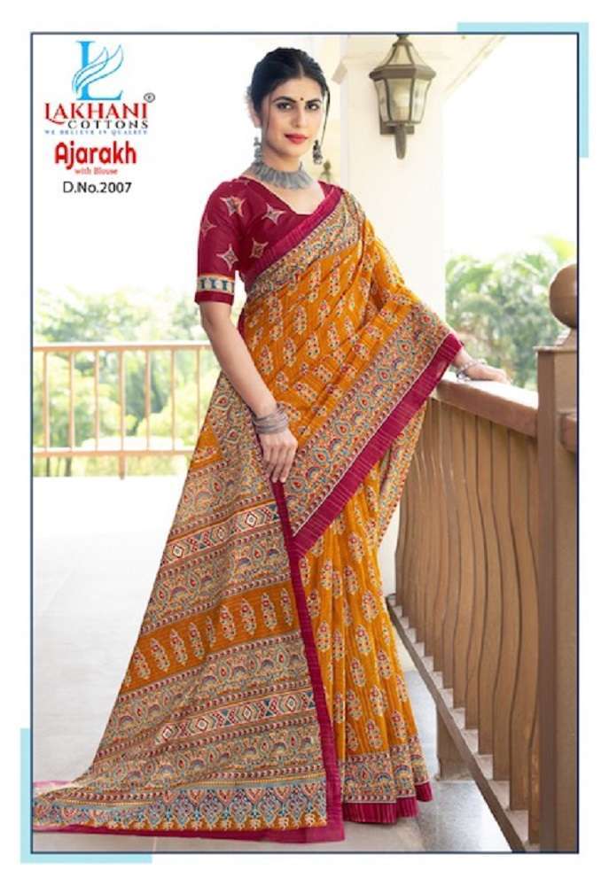 Lakhani Ajarakh Vol-2 – Cotton Saree Wholesale Saree Manufacturers Surat