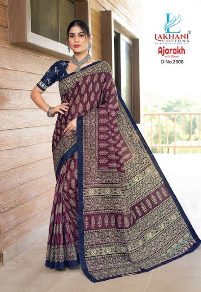 Lakhani Ajarakh Vol-2 – Cotton Saree Wholesale Saree Manufacturers Surat