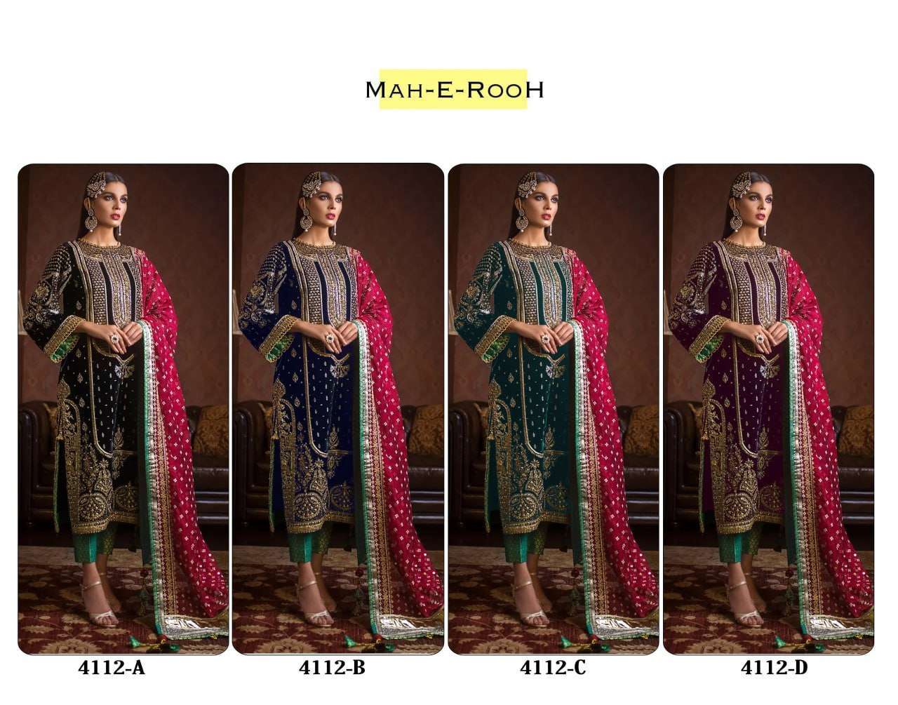 Mah E Rooh 4112 Velvet Pakistani Suit Salwar Kameez Shops India