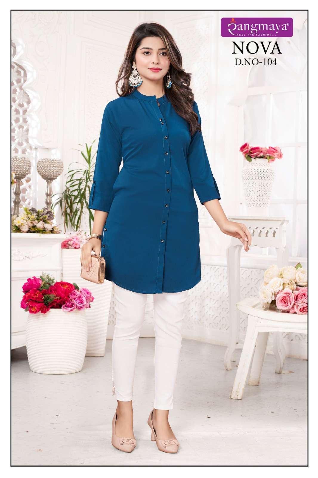 NOVA Short Top with Side Pockets Kurti Printed Kurti With Bottom