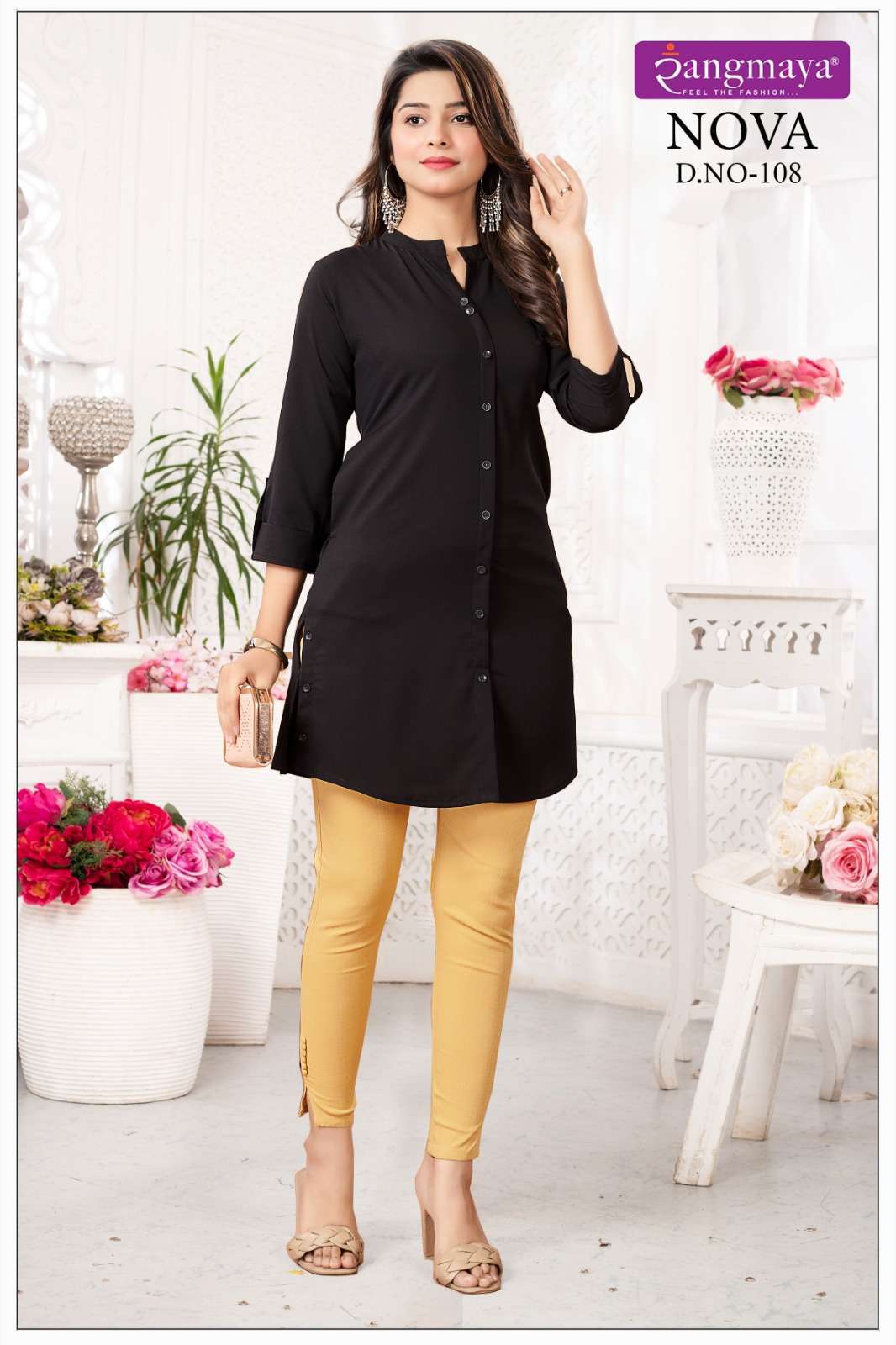 NOVA Short Top with Side Pockets Kurti Printed Kurti With Bottom