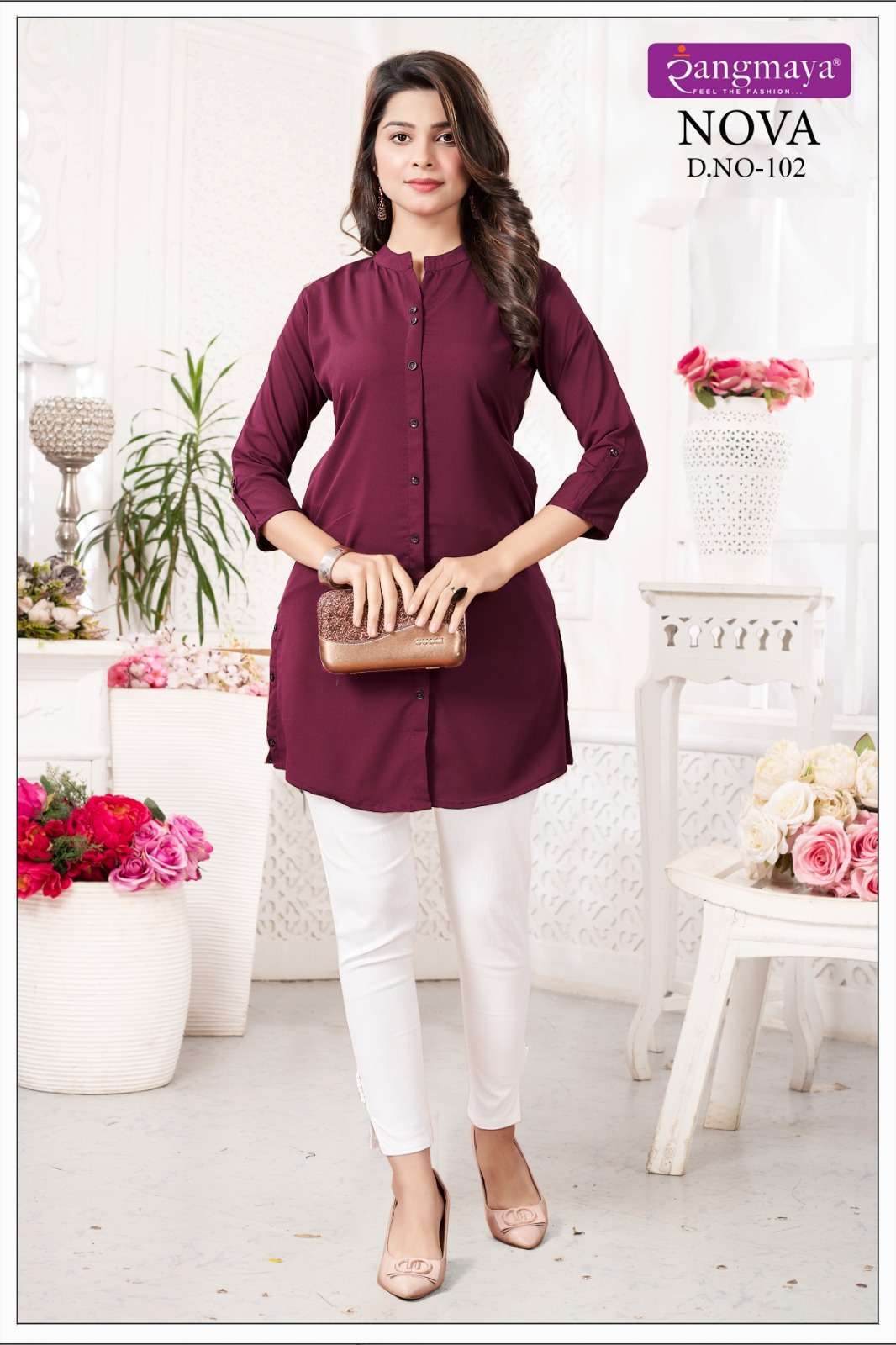 NOVA Short Top with Side Pockets Kurti Printed Kurti With Bottom
