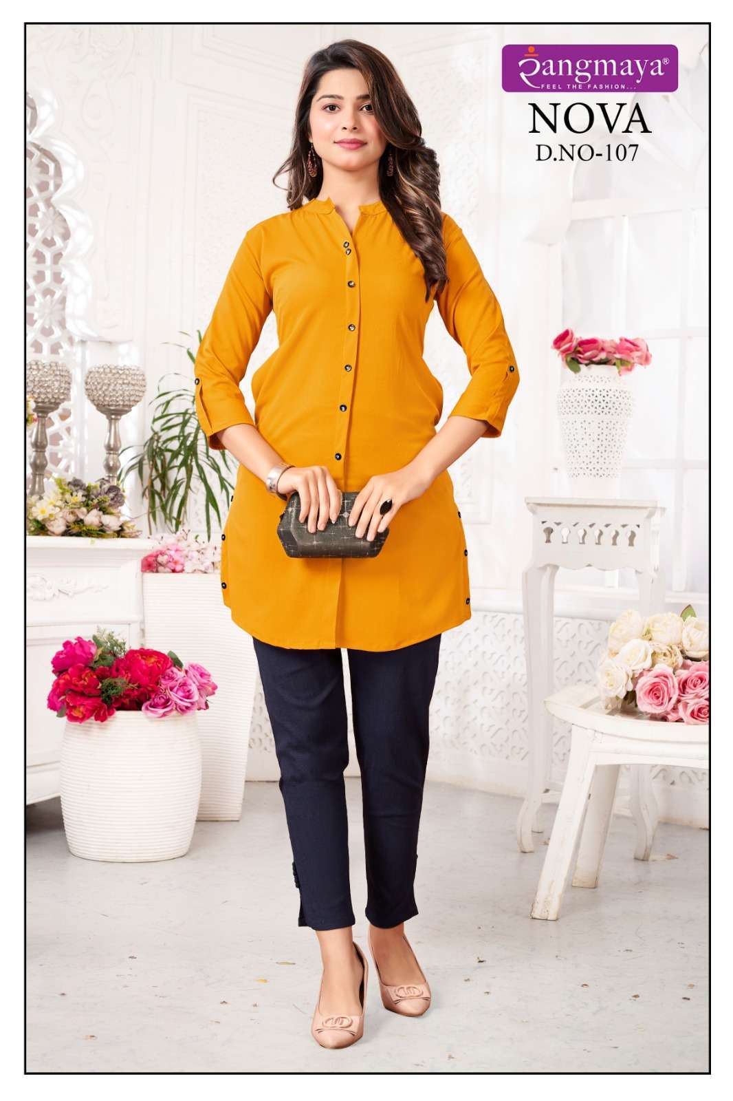 NOVA Short Top with Side Pockets Kurti Printed Kurti With Bottom