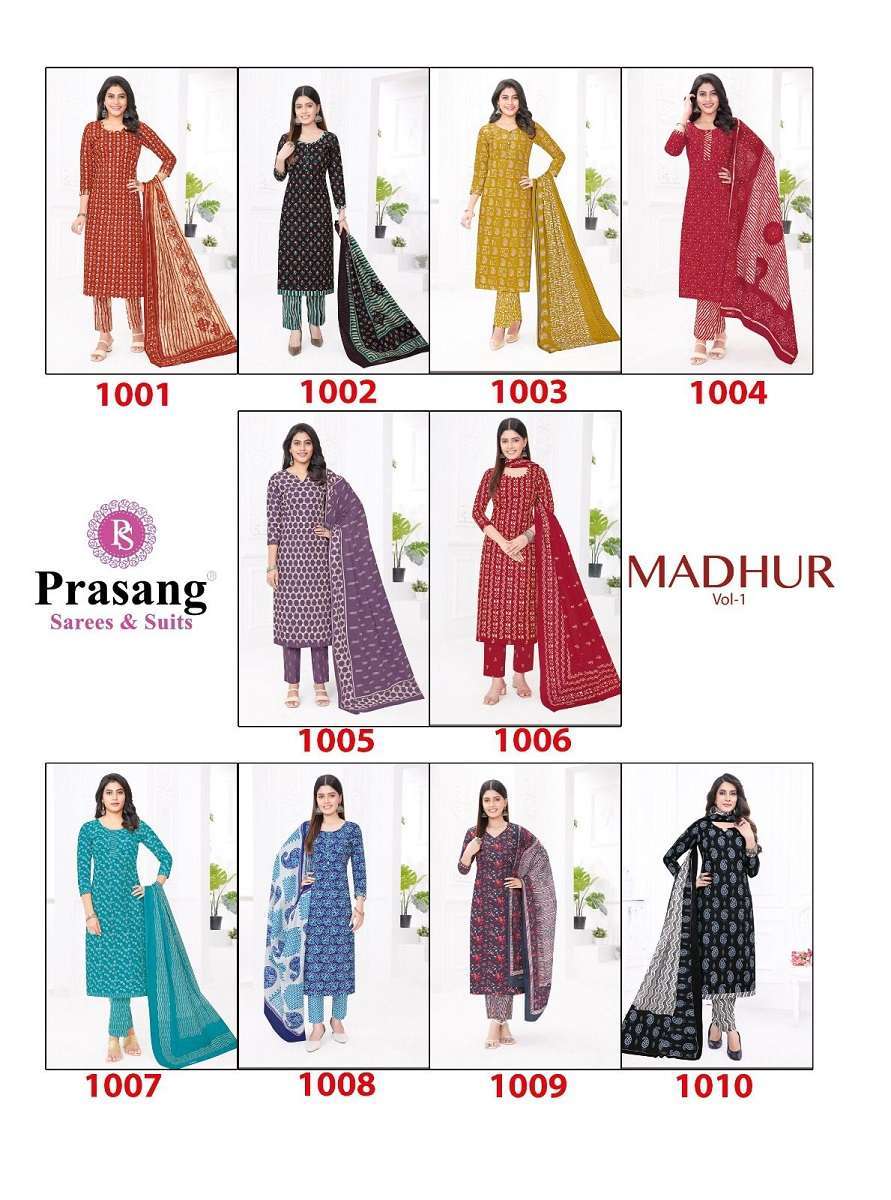 Prasang Madhur Vol-1 -Dress Material Kapda Thread 