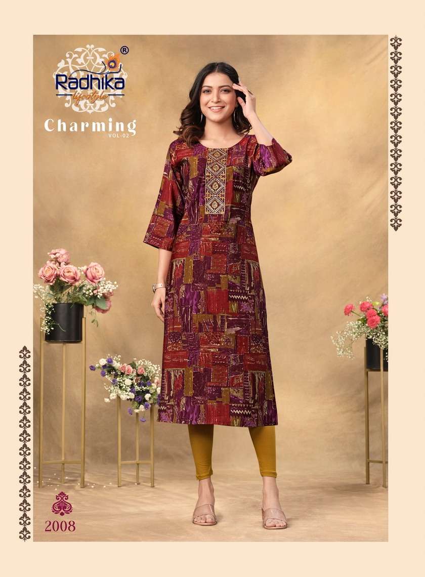 Radhika Charming Vol 2 Designer Kurti Kapda Thread 