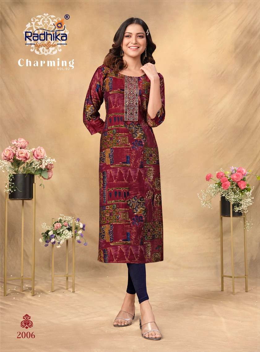 Radhika Charming Vol 2 Designer Kurti Kapda Thread 