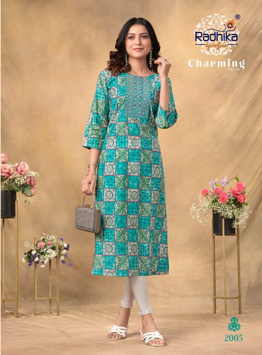 Radhika Charming Vol 2 Designer Kurti Kapda Thread 
