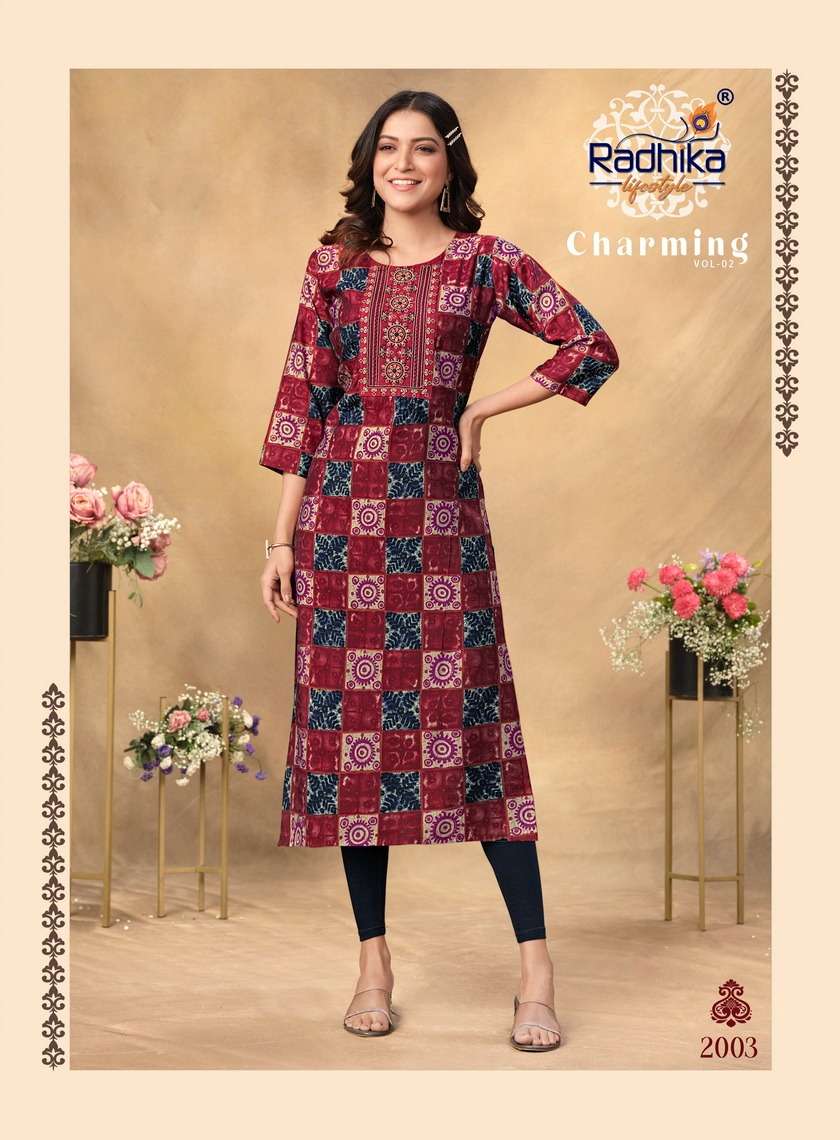 Radhika Charming Vol 2 Designer Kurti Kapda Thread 
