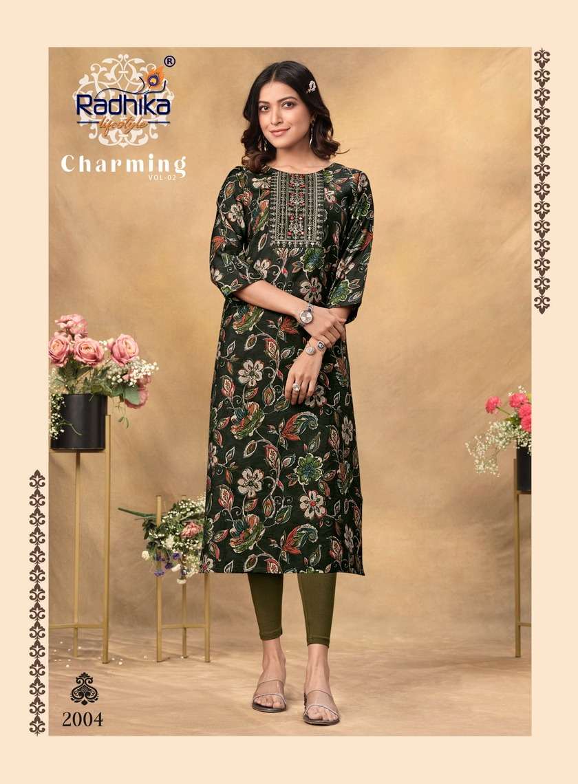 Radhika Charming Vol 2 Designer Kurti Kapda Thread 