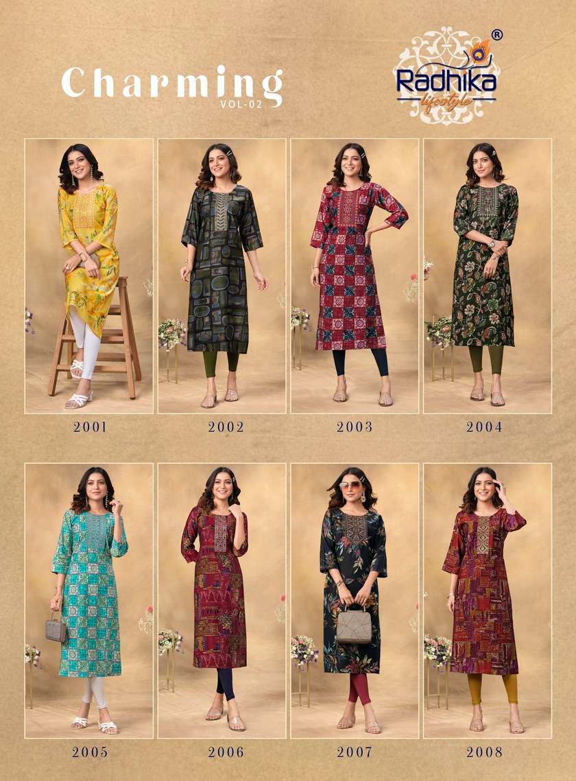 Radhika Charming Vol 2 Designer Kurti Kapda Thread 
