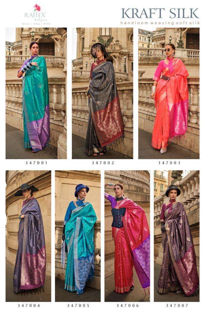 Rajtex Kraft Silk Handloom Weaving Saree Surat Designer Sarees