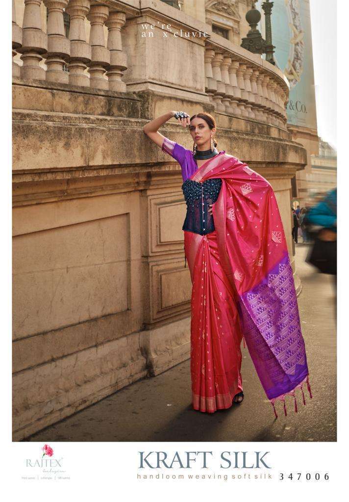 Rajtex Kraft Silk Handloom Weaving Saree Surat Designer Sarees