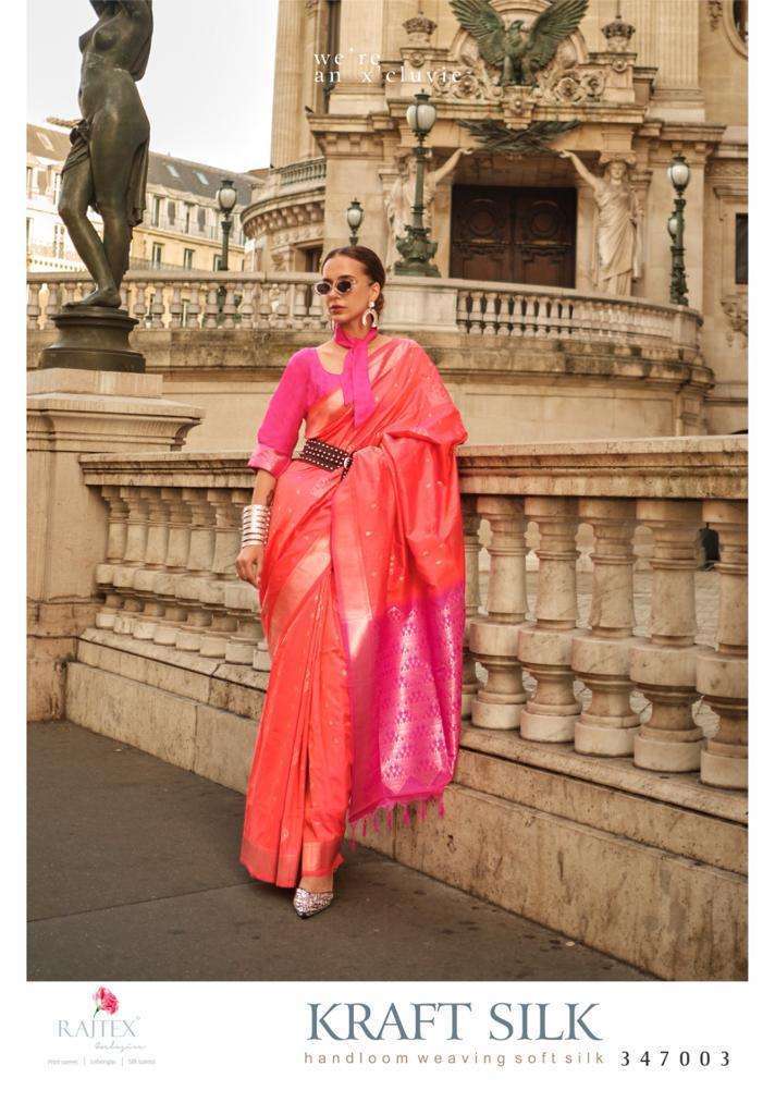 Rajtex Kraft Silk Handloom Weaving Saree Surat Designer Sarees
